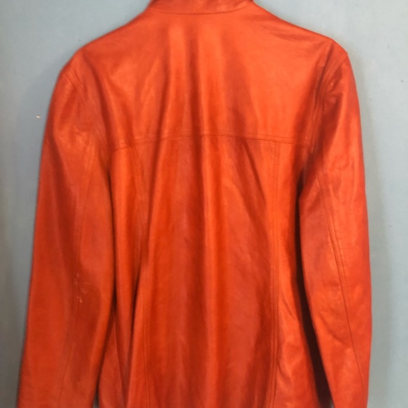 Leather Ellen Tracy button up jacket made in the USA beautiful supple leather - Picture 6 of 8